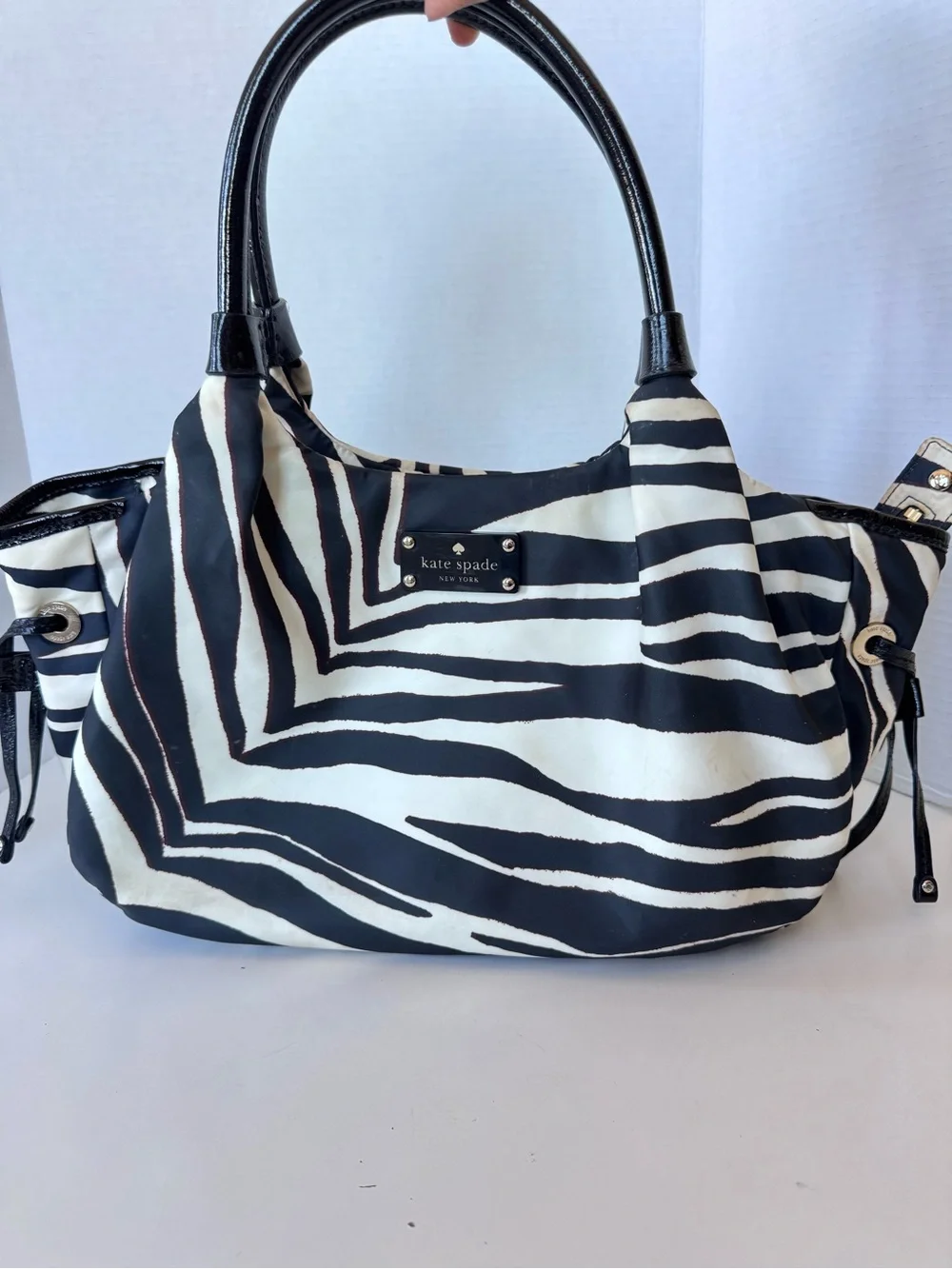 vintage Y2K kate spade zebra pattern shoulder bag purse *flaws